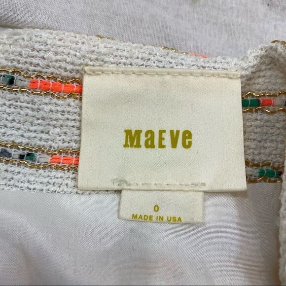 Anthro Mauve Brand Lucaya Tweed Flare Striped Skirt Size 0 - Picture 11 of 14